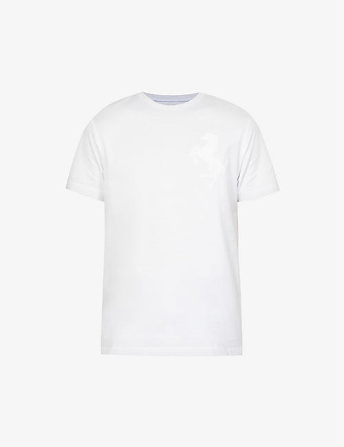 FERRARI: Horse logo-print cotton-jersey T-shirt