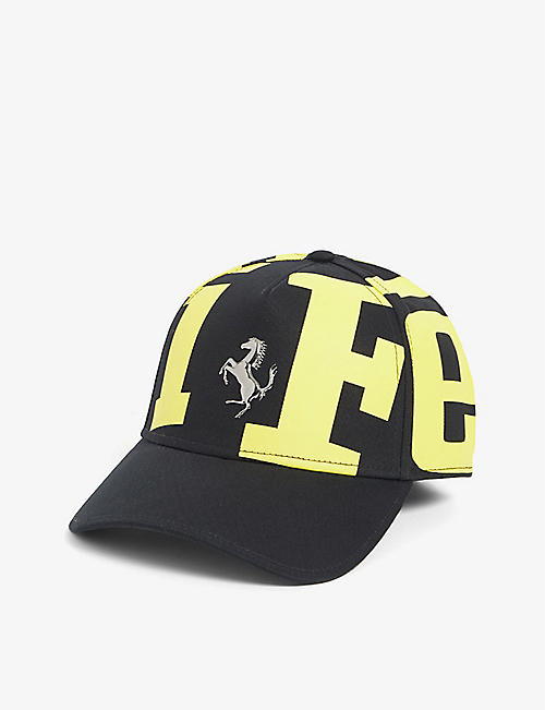 FERRARI: Logo-embroidered curved-brim canvas cap