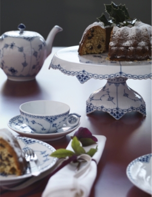 Royal Copenhagen Blue Fluted Half Lace Cup And Saucer Set 200ml