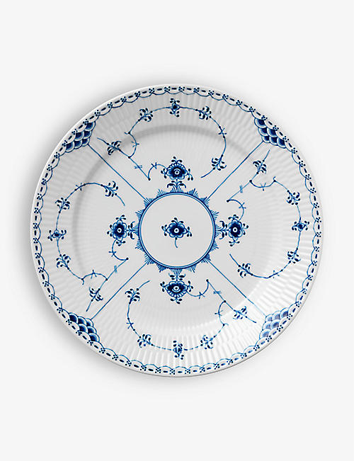 ROYAL COPENHAGEN: Blue Fluted Half Lace porcelain plate 27cm