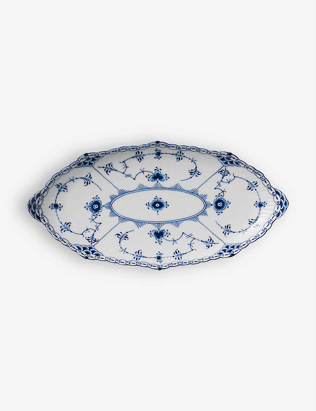 Royal Copenhagen Musselmalet Gerippt Oval Porcelain Dish 24.5cm