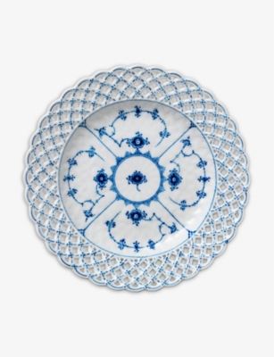 ROYAL COPENHAGEN: Blue Fluted Full Lace porcelain plate 25cm