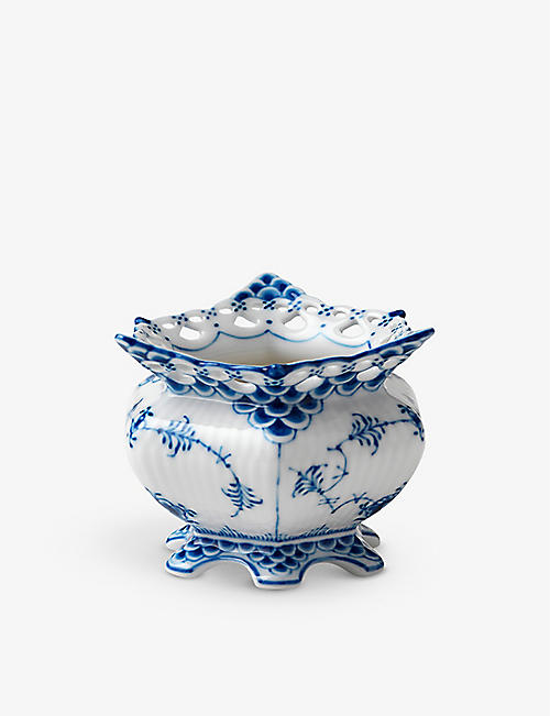 ROYAL COPENHAGEN: Blue Fluted Full Lace porcelain sugar bowl 140ml