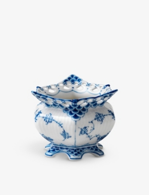 Royal Copenhagen Blue Fluted Full Lace Porcelain Sugar Bowl 140ml