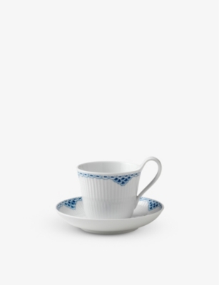 ROYAL COPENHAGEN: Princess hand-painted porcelain cup and saucer set