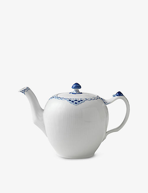 ROYAL COPENHAGEN: Princess lace-painted porcelain teapot 1l