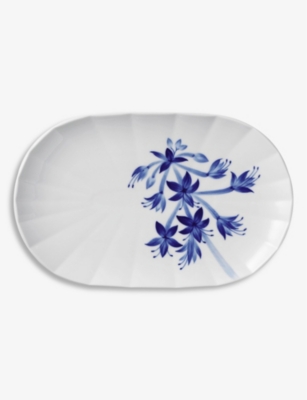 Royal Copenhagen Blomst Hosta Oval Porcelain Dish 24cm