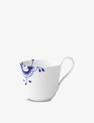 Royal Copenhagen Blue Fluted Mega Floral-pattern High-handle Porcelain Mug 330ml