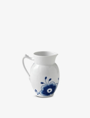 ROYAL COPENHAGEN: Blue Fluted Mega floral-pattern porcelain jug 380ml