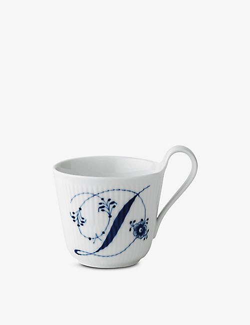 ROYAL COPENHAGEN: Alphabet D hand-painted porcelain mug 330ml
