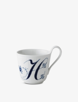 ROYAL COPENHAGEN: Alphabet H hand-painted porcelain mug 330ml