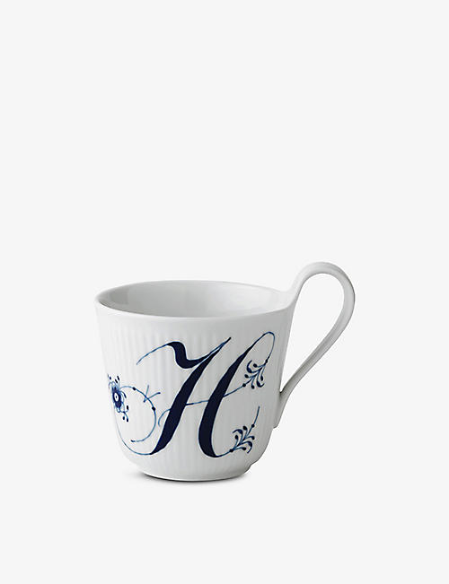 ROYAL COPENHAGEN: Alphabet H hand-painted porcelain mug 330ml