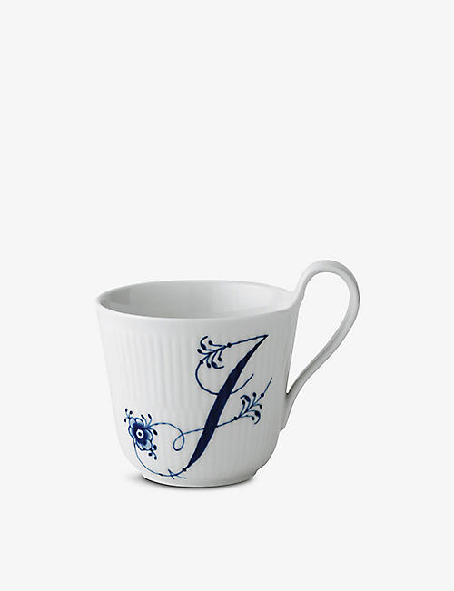 ROYAL COPENHAGEN: Alphabet J hand-painted porcelain mug 330ml