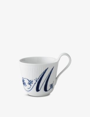 ROYAL COPENHAGEN: Alphabet M hand-painted porcelain mug 330ml