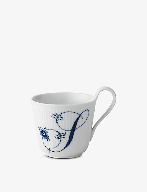ROYAL COPENHAGEN: Alphabet S hand-painted porcelain mug 330ml