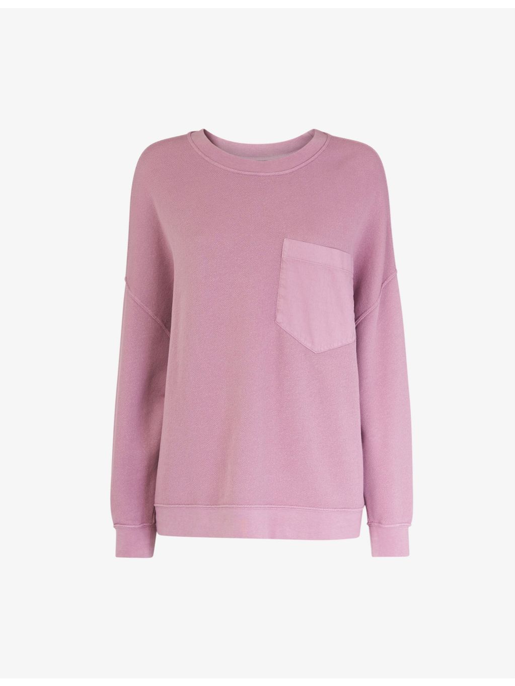 WHISTLES - Denim-pocket cotton-jersey sweatshirt