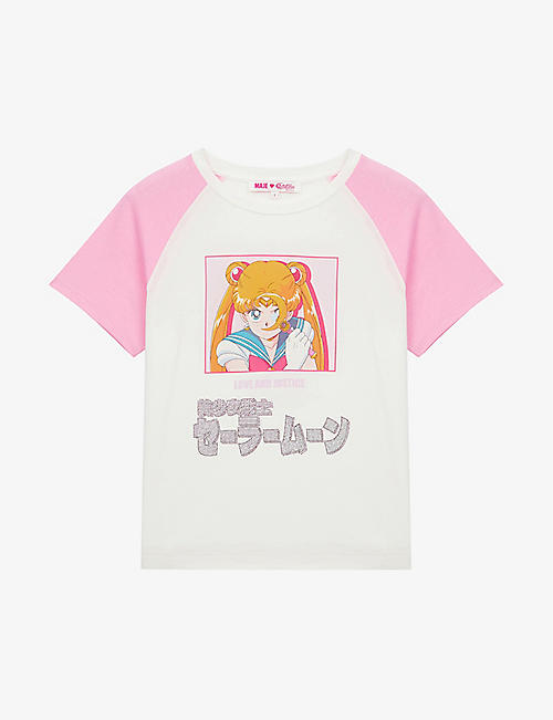 MAJE: Maje x Sailor Moon two-tone cotton T-shirt