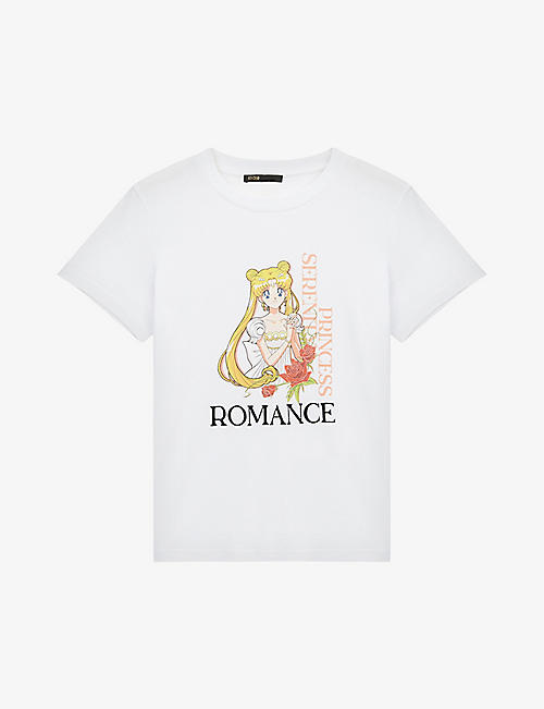 MAJE: Maje x Sailor Moon Tromance graphic-print cotton-jersey T-shirt