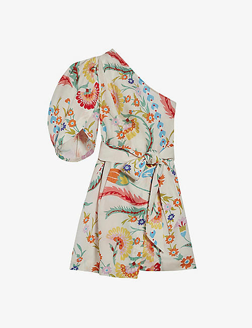 CLAUDIE PIERLOT: Roca one-sleeve cotton mini dress