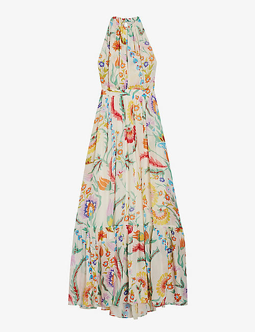 CLAUDIE PIERLOT: Rikkibis floral crepe maxi dress