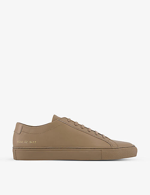 COMMON PROJECTS: Achilles logo-print leather low-top trainers