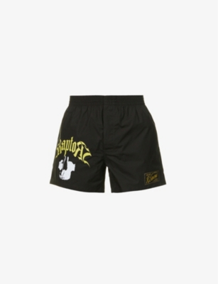 RAF SIMONS - Graphic-print brand-patch cotton boxer shorts