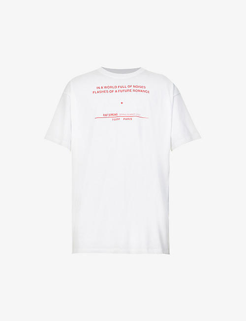RAF SIMONS: Logo-print relaxed-fit cotton-jersey T-shirt