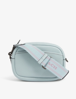 Coach Oval Leather Crossbody strap Camera Bag In Aqua ModeSens