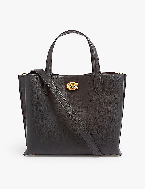 COACH: Willow logo-embellished leather tote bag