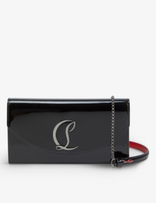 Shop Christian Louboutin Women's Black/gun Metal Loubi54 Leather Clutch Bag