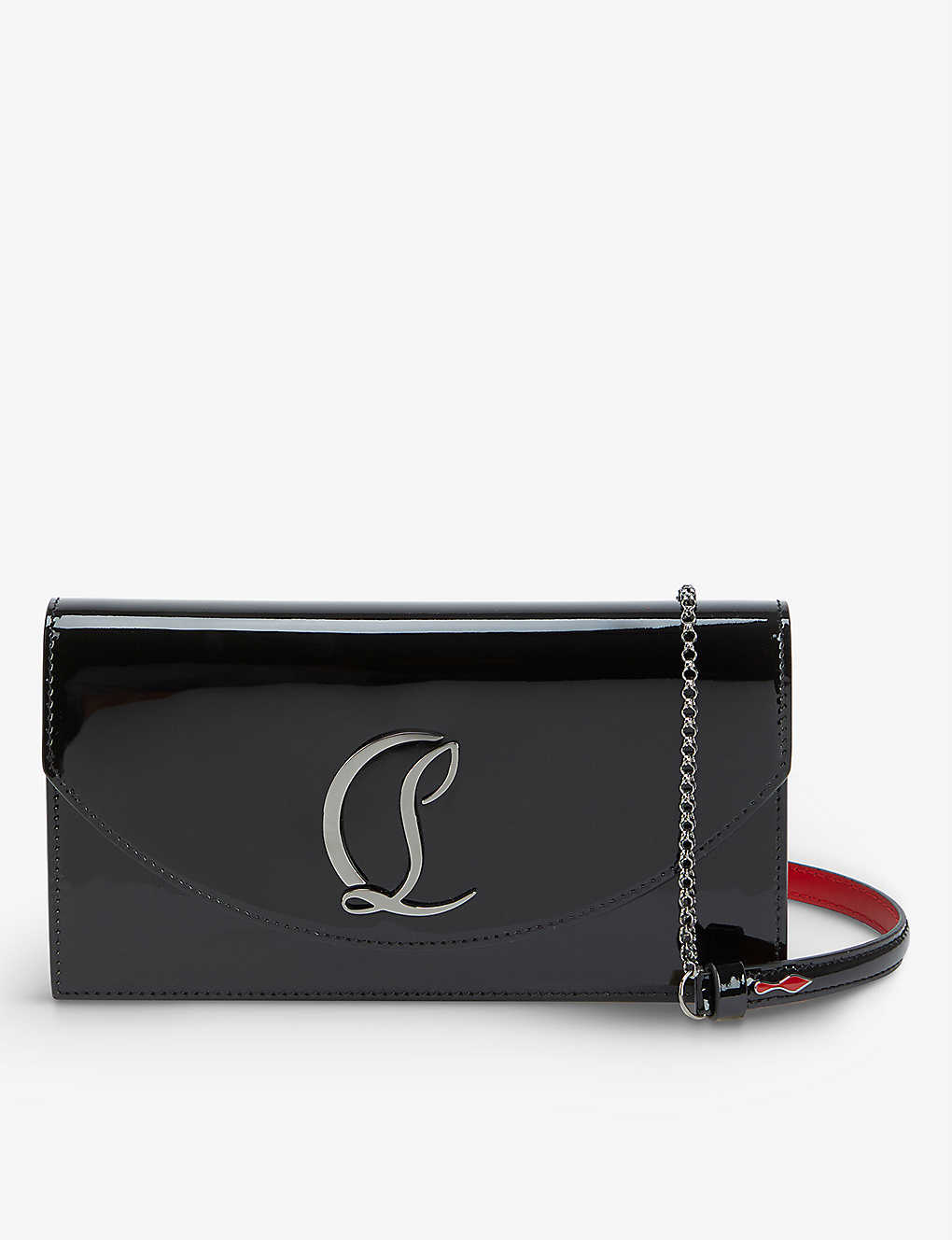 Shop Christian Louboutin Womens Black/gun Metal Loubi54 Leather Clutch Bag