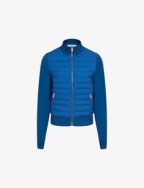 REISS: Skylar high-neck quilted cotton-blend jacket