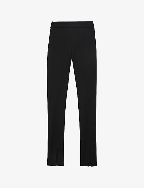 REISS: Jayne split-front skinny high-rise stretch-woven trousers