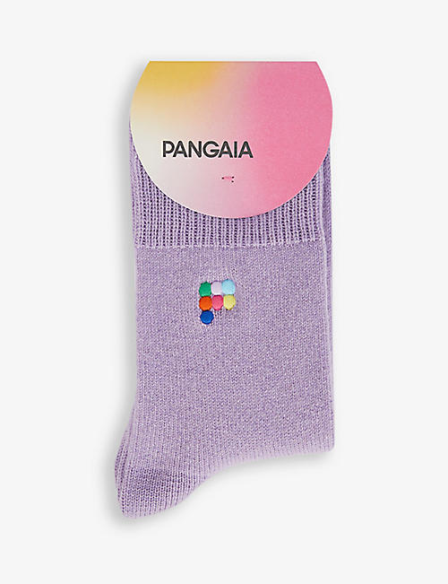 PANGAIA: Logo-embroidered ribbed recycled cashmere-blend socks