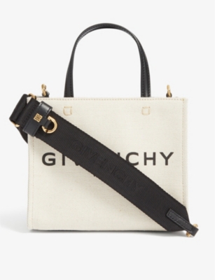 Givenchy Logo-print Mini Canvas Tote Bag In Beige/black
