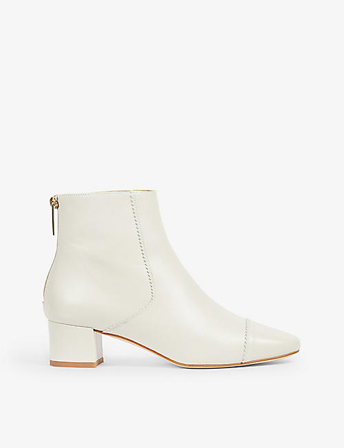LK BENNETT: Lotta piping-detail leather ankle boots