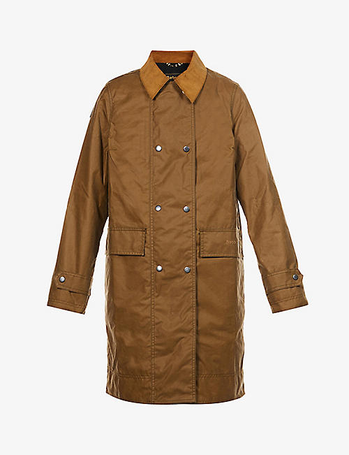 BARBOUR: Barbour x House of Hackney Bohemia double-breasted waxed-cotton overcoat