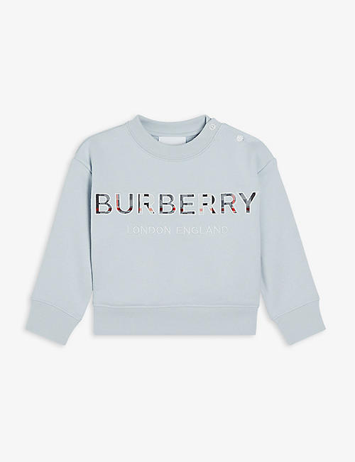 BURBERRY: Eugene brand-patch cotton sweatshirt 6 months - 2 years