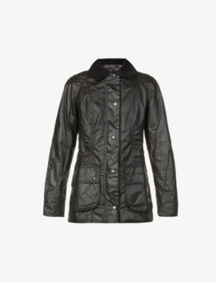 BARBOUR: Beadnell tartan-lined waxed-cotton jacket