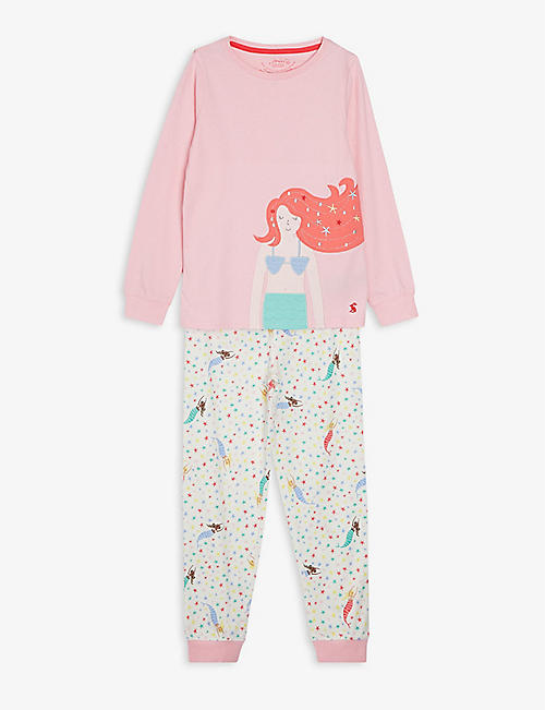 JOULES: Sleepwell unicorn-print cotton pyjamas 2-10 years