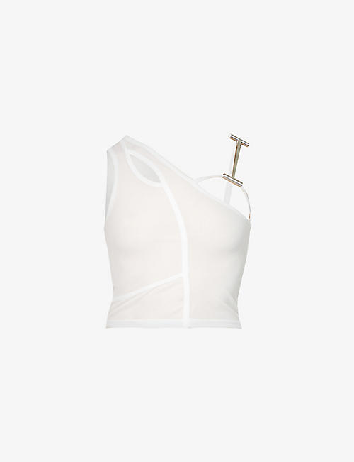 HELIOT EMIL: Asymmetrical fitted woven tank top