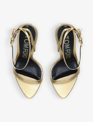 TOM FORD Padlock leather heeled sandals