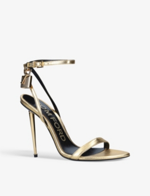 TOM FORD Padlock leather heeled sandals