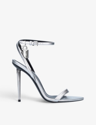 TOM FORD: Padlock leather heeled sandals