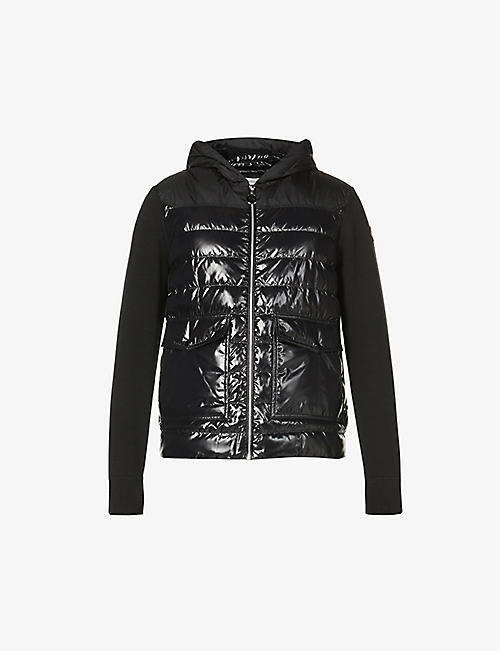 MONCLER: High-neck padded shell and knitted cardigan