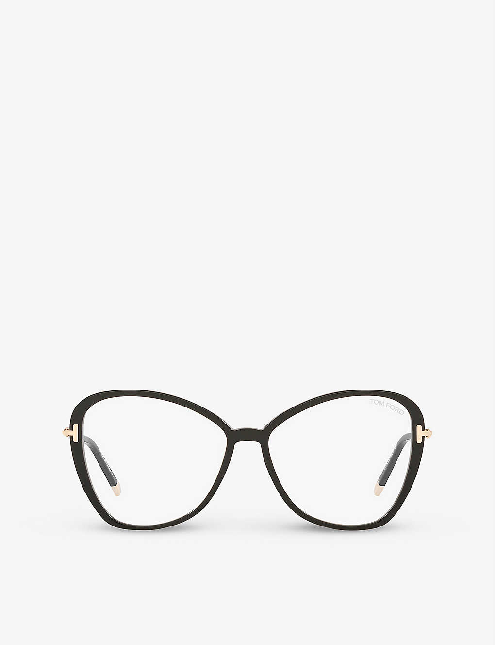 Tom Ford Womens Black Ft5769-b Irregular-frame Acetate And Metal Optical Glasses