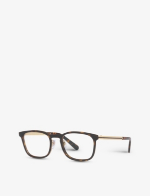 Shop Bvlgari Bv1117 Rectangle-frame Metal Optical Glasses In Brown
