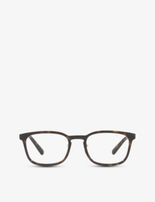 Bvlgari Bv1117 Rectangle-frame Metal Optical Glasses In Brown
