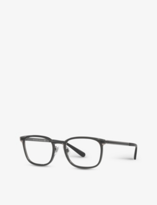 Bvlgari Bv1117 Rectangle-frame Metal Optical Glasses In Grey
