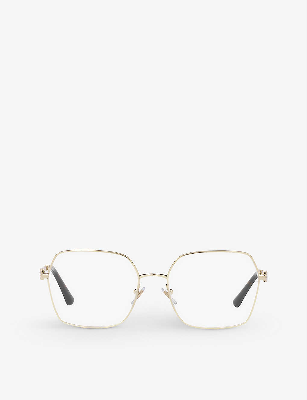 Bvlgari Bv2240 Steel Square-frame Sunglasses In Gold